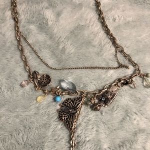 Double strand silver necklace